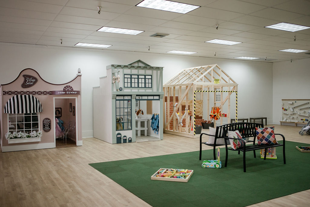 Another view of My Play Village's imaginative indoor play environment.