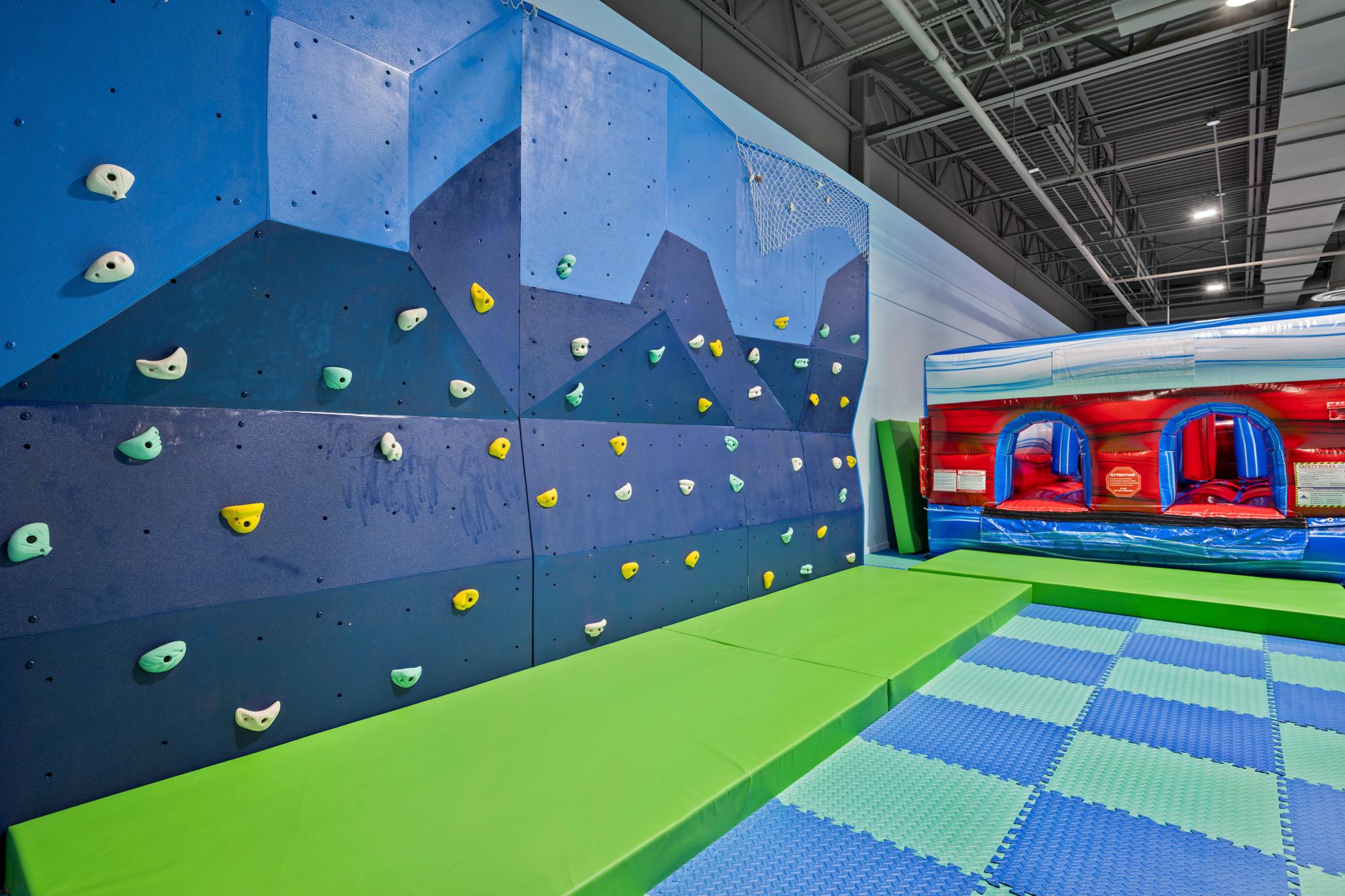 Obstacle inflatable and climbing features at Ocean's Playhouse