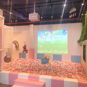 Pastel ball pit with projection play at PeekabooO.