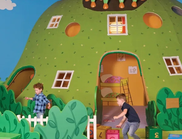 Rebecca Rabbit themed play hill at Peppa Pig World of Play