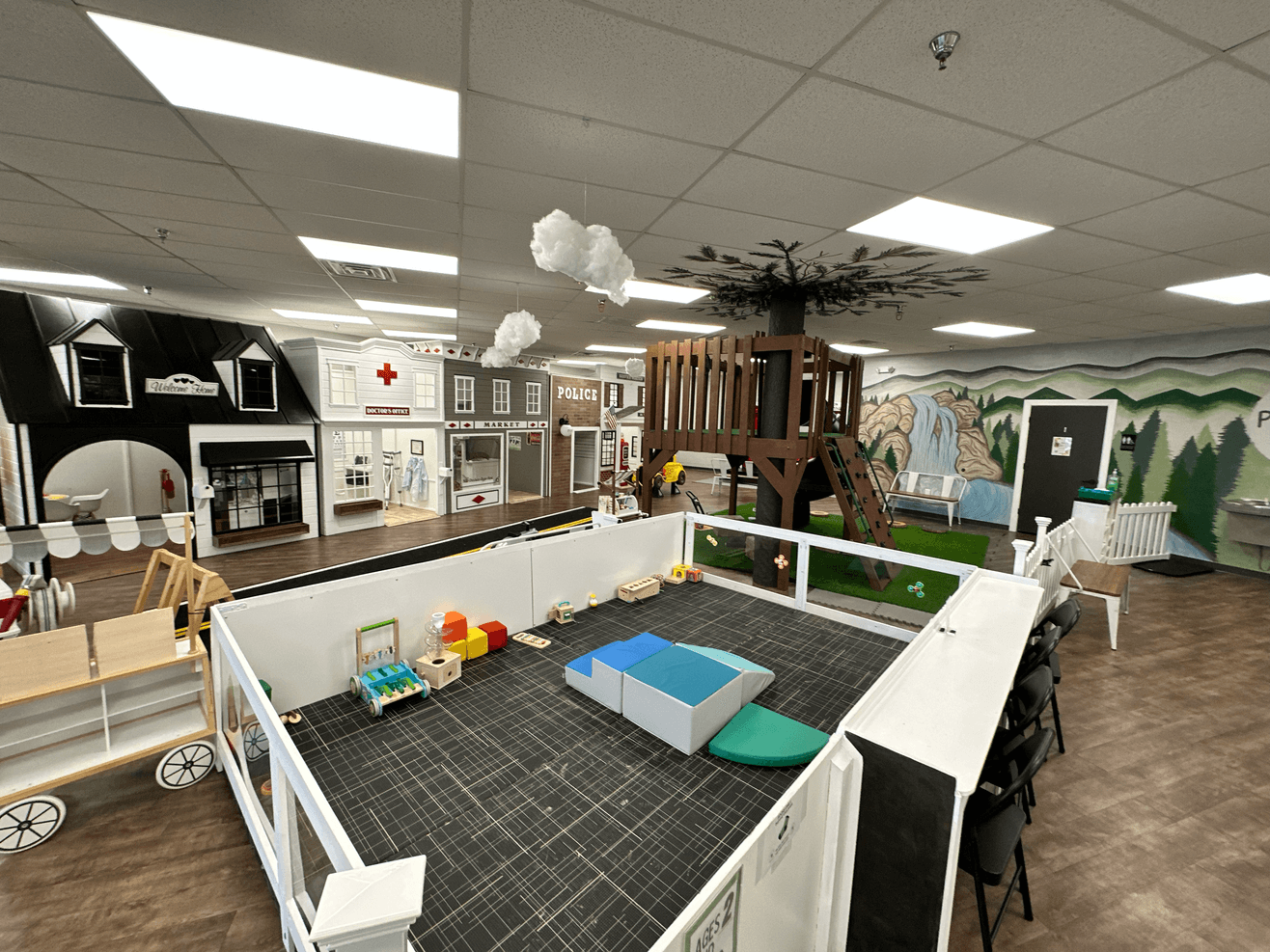 Toddler area and wider play space at Piney Town Playhouse