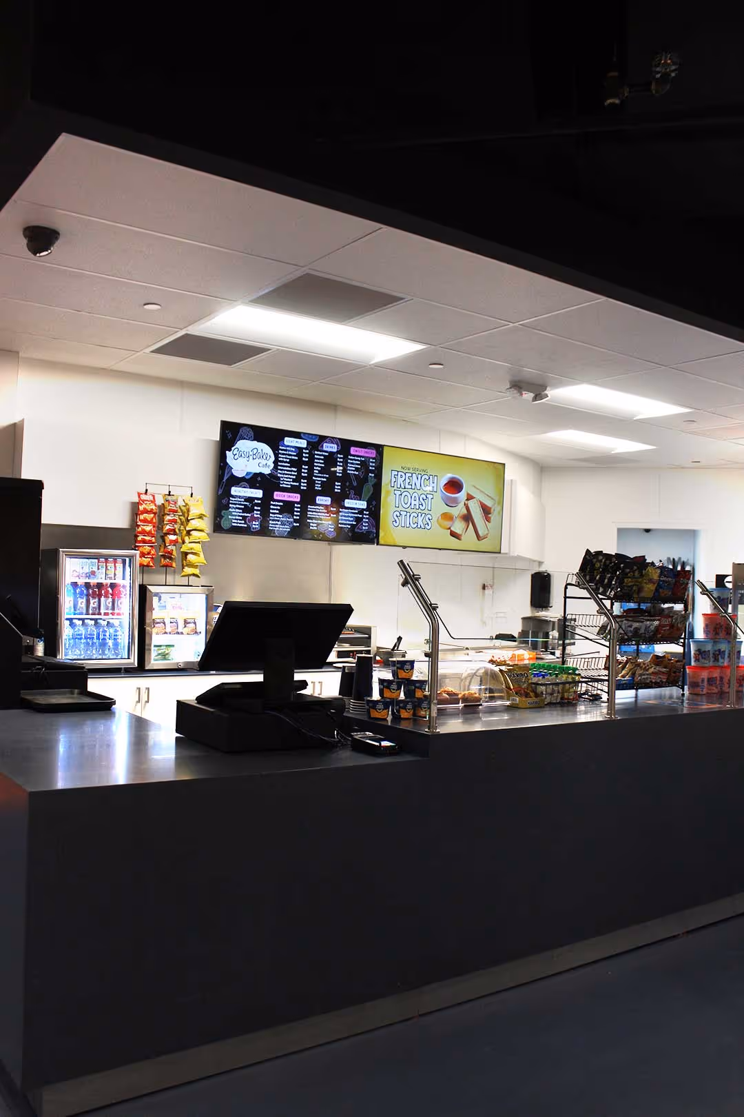 Easy Bake Café counter and seating area inside Planet Playskool.