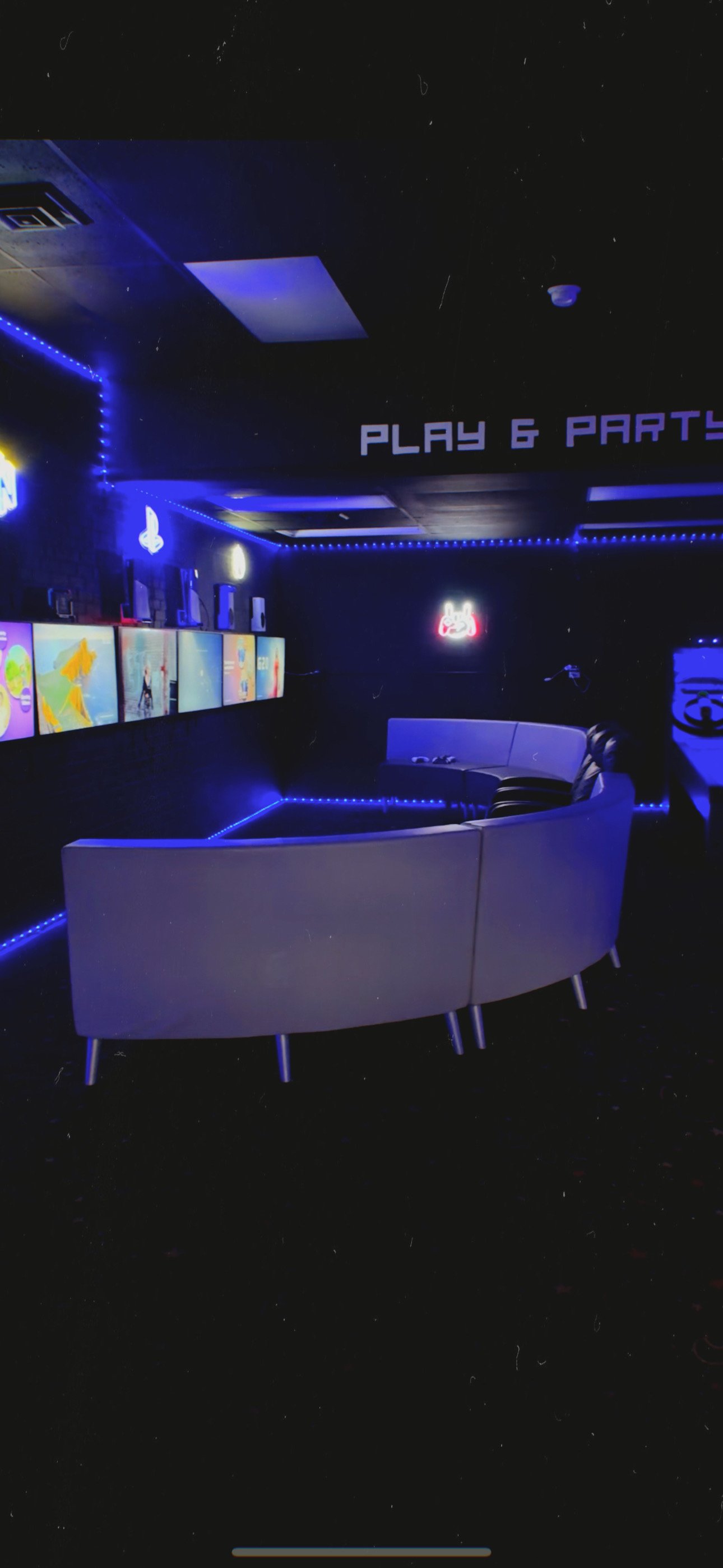 Gaming lounge at Play & Party Co. in Wichita.