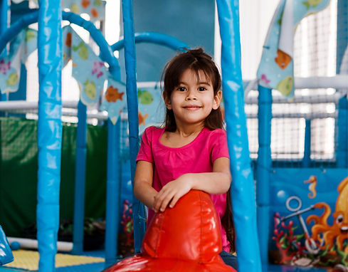 Indoor climbing and soft-play area at Play Cafe at Judson Mill.