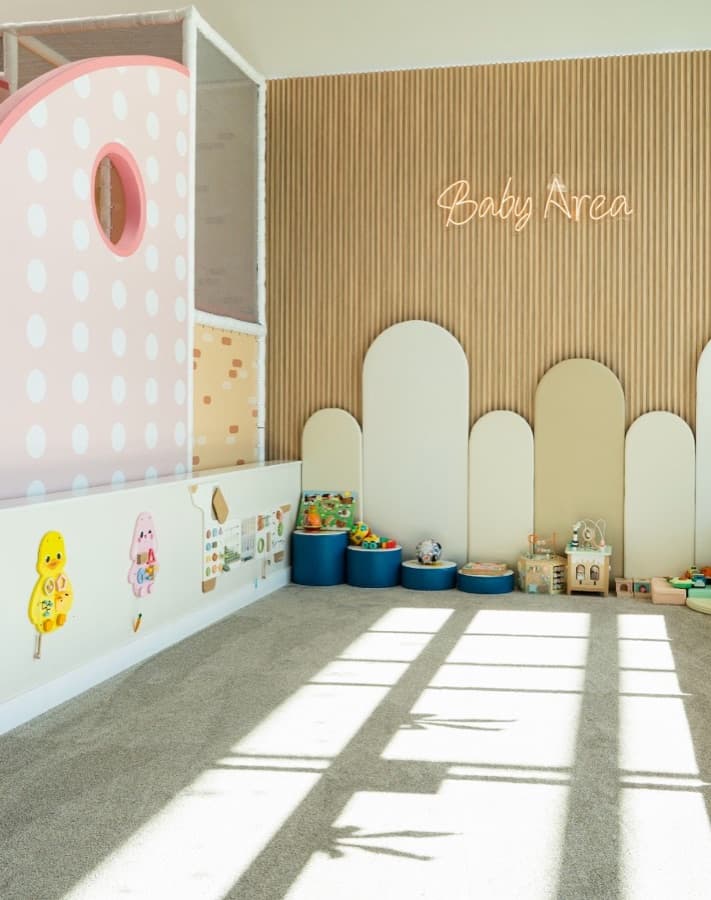 Infant play area with padded equipment at Play City.