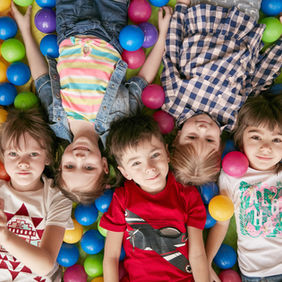 Indoor playground and seating area at Play Paradise