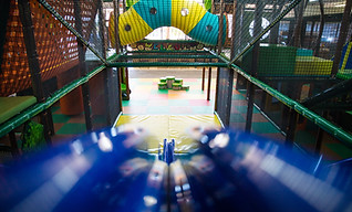 Main play structure inside Playbox Indoor Playland.