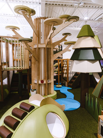 Indoor play scene at Playful Pines in Omaha
