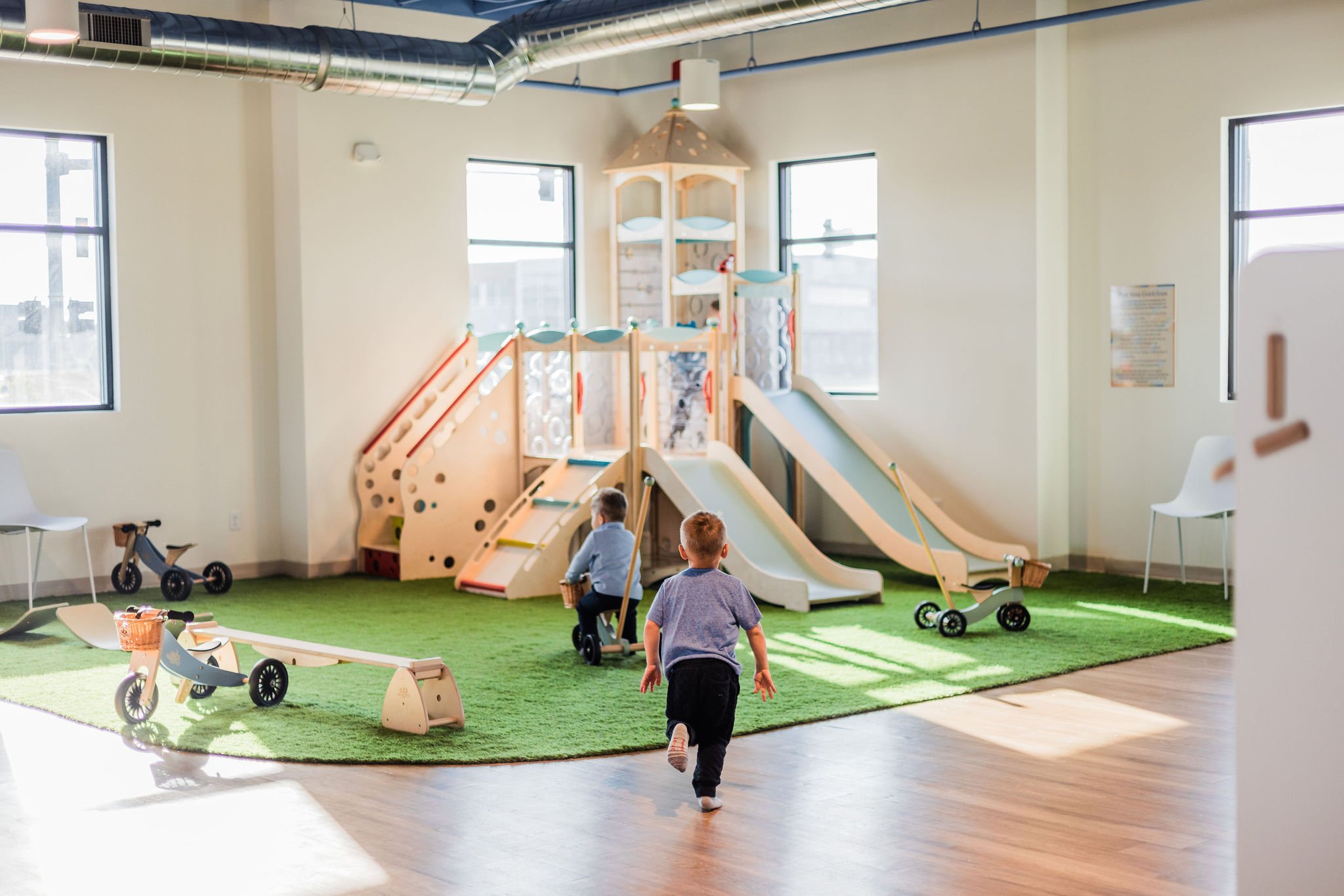 Main play area inside PLAYgrounds Cafe in Waukee