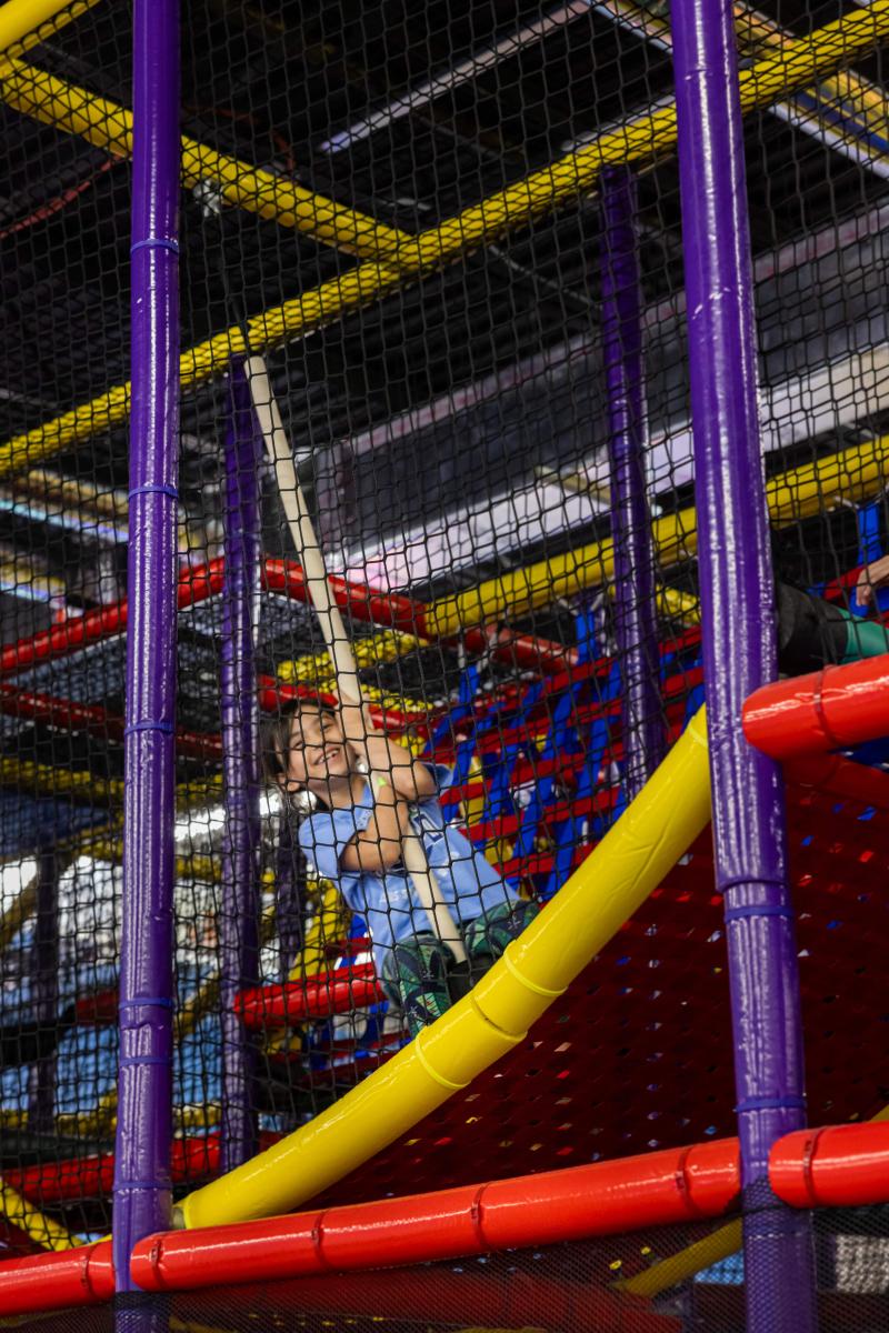Main indoor playground structure at Playgrounds of Tampa.
