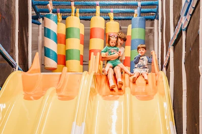 Slides and climbers inside PlayPalz Cleveland