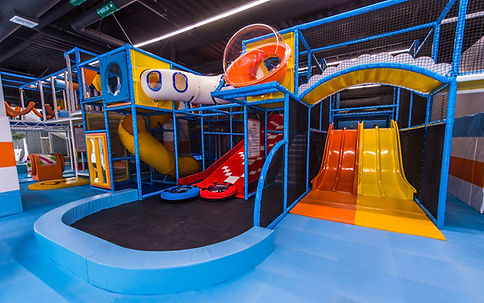 Main slide structure at PlayPie Buena Park.
