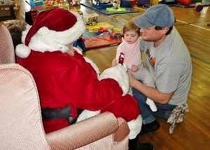 Holiday-themed community event during Preschool Play World in Newport.