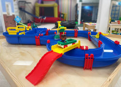 Water table setup at Rainforest Play Zone.