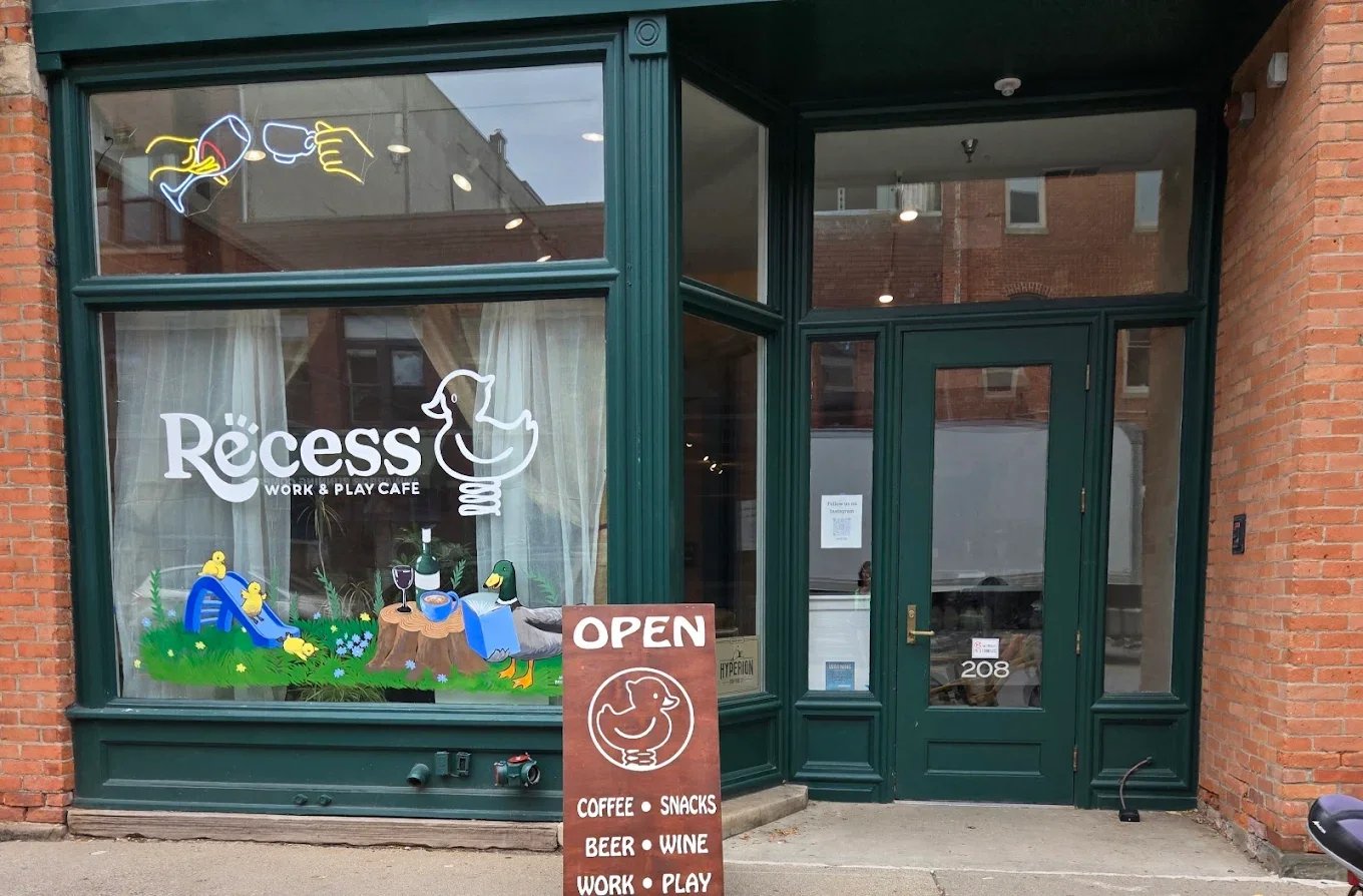 Exterior view of Recess Cafe in downtown Ann Arbor.