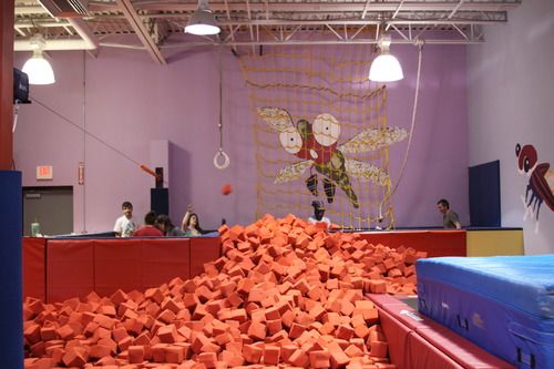 Foam pit and gym floor at Rolly Pollies