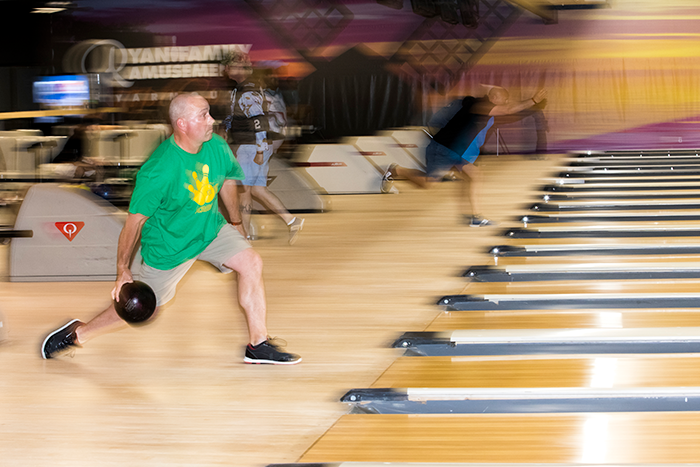 Bowling inside Ryan Family Amusements in South Yarmouth