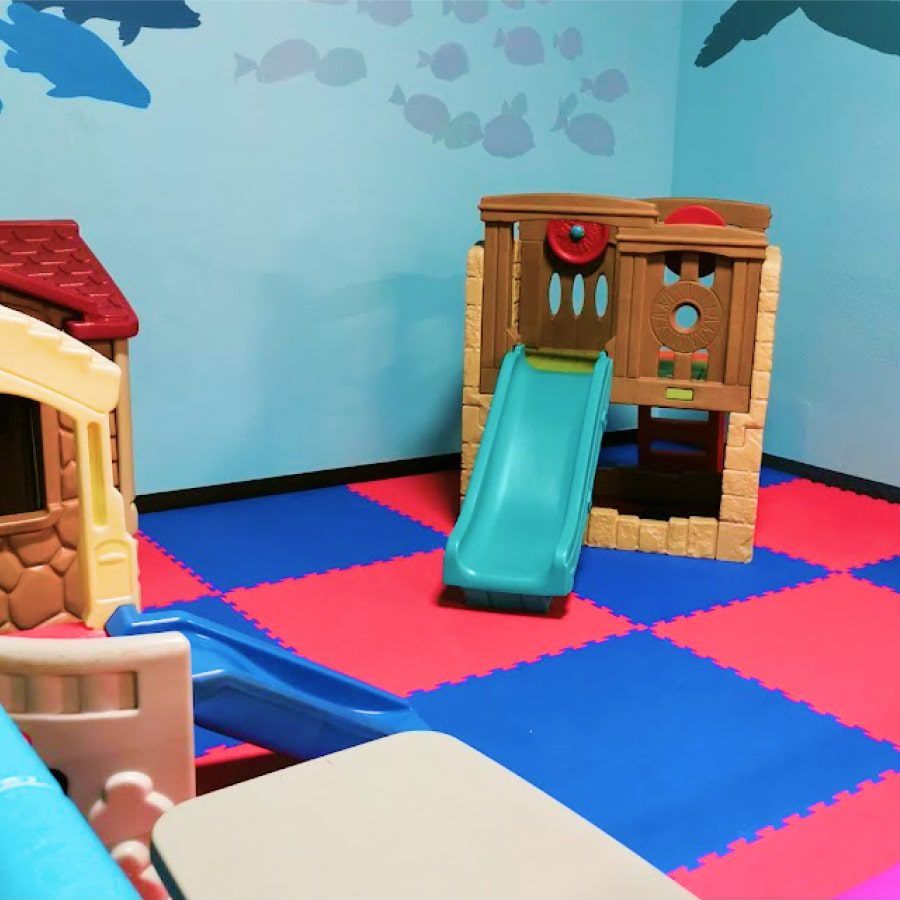 Small toddler play structure in Seascape Kids Fun's younger-child area.