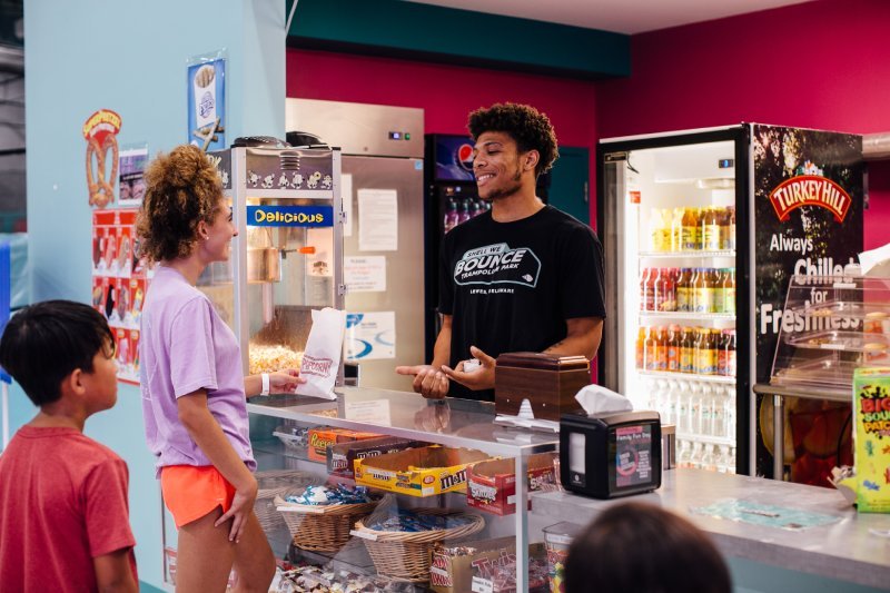 Counter service area at Shell We Eat Café inside Shell We Bounce