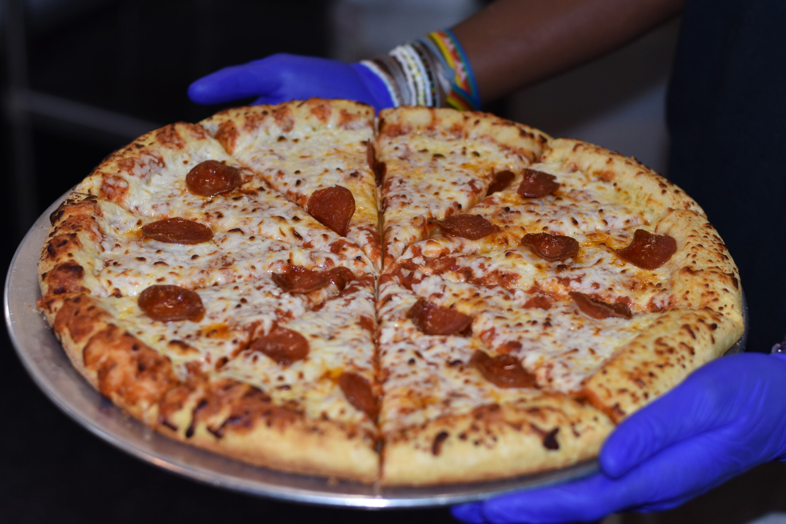 Fresh pizza from the café at Skate World Center