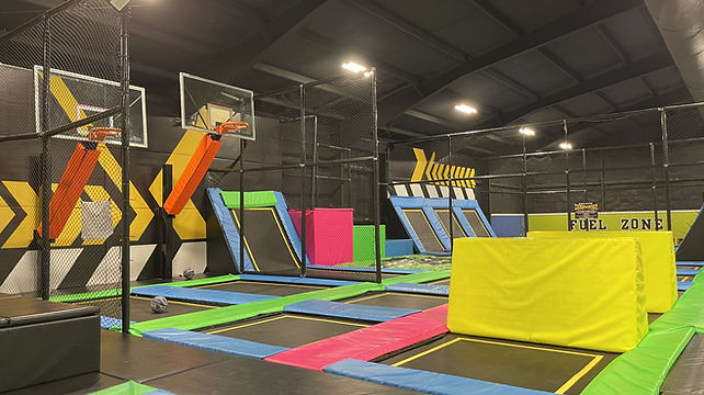 Main trampoline court at Sky High Fun Zone.