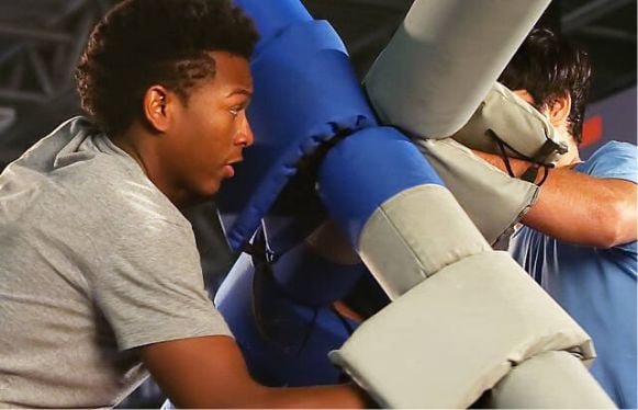 Competitive play attraction at Sky Zone.