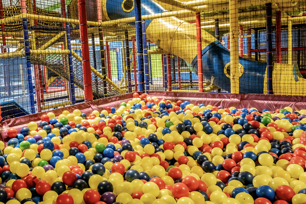 Ball pit area at Slinky Action Zone.
