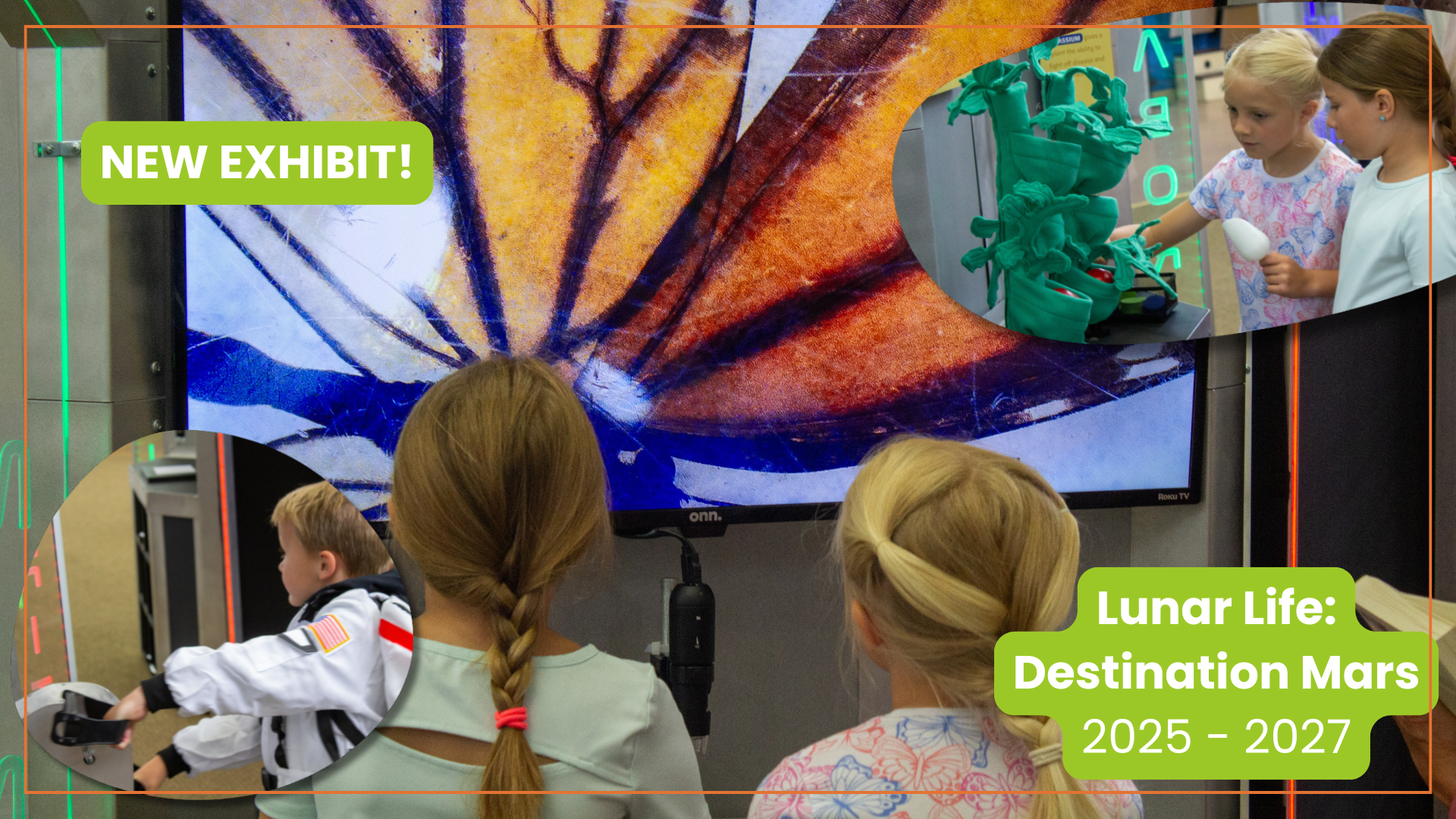 Children exploring the Lunar Life: Destination Mars exhibit at the South Dakota Discovery Center.