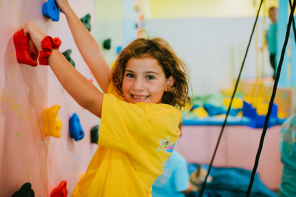 Climbing wall and active-play zone at STAR Academy