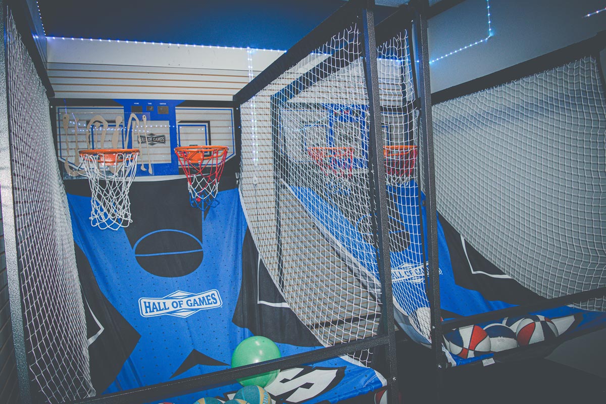 Basketball-style play zone inside Superior Funland