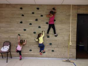 Indoor climbing wall at Superior Playland.