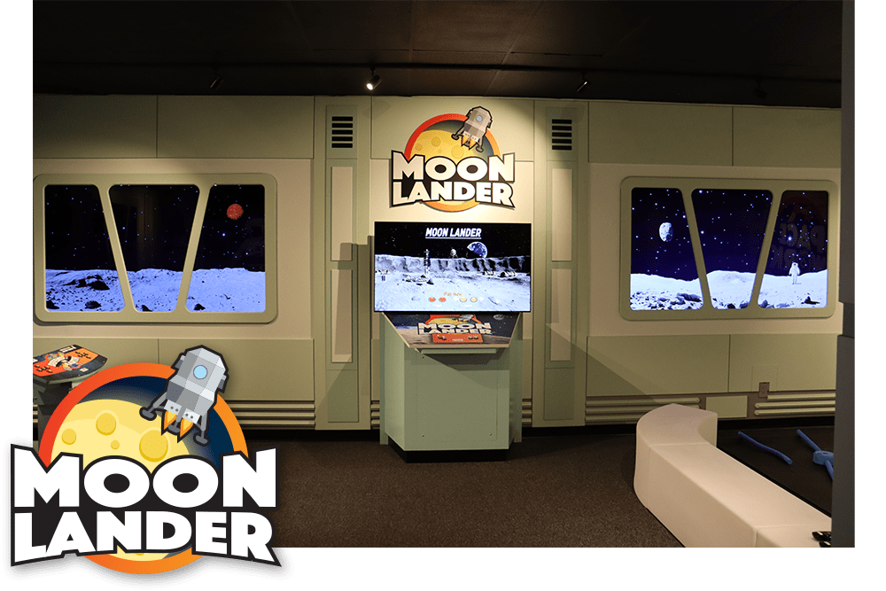 Moon Lander simulator inside The Blast Zone.