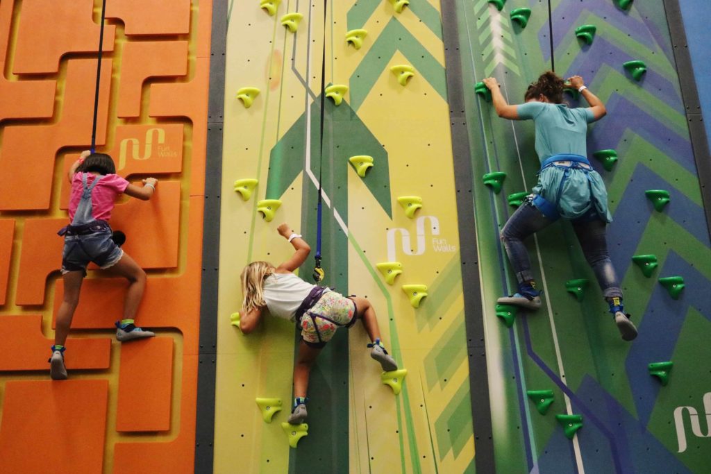 Climbing wall area at The Factory Gulf Shores.