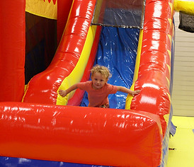Inflatable play equipment at The Family Room LLC.