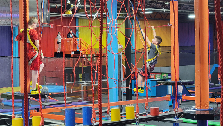 Ropes-style adventure feature at The Fun Station - Quad Cities.
