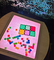 Light table and sensory materials at The Playroom