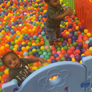 Ball pit area used by young children at The Tot Spot Fun Factory.