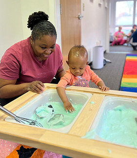 Child-sized activity setup at The Wonder Lab in Durham.