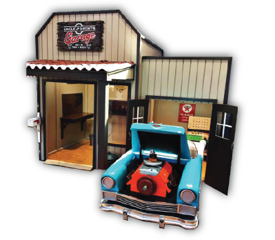 Pretend play storefronts at Tiny Town