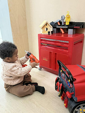 Pretend tool bench at Tiny Town Playland