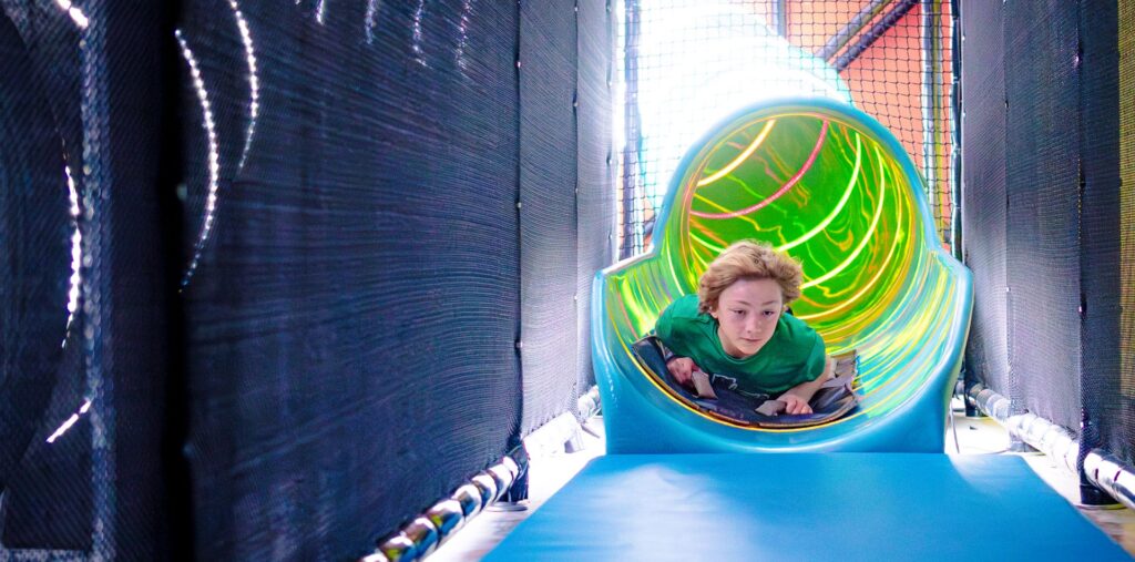 Tubes playground and slide area at Urban Air Adventure Park Sarasota.