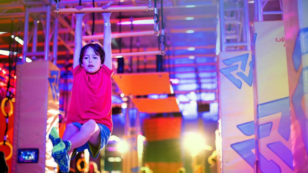 Warrior-course obstacle attraction at Urban Air Adventure Park Sarasota.