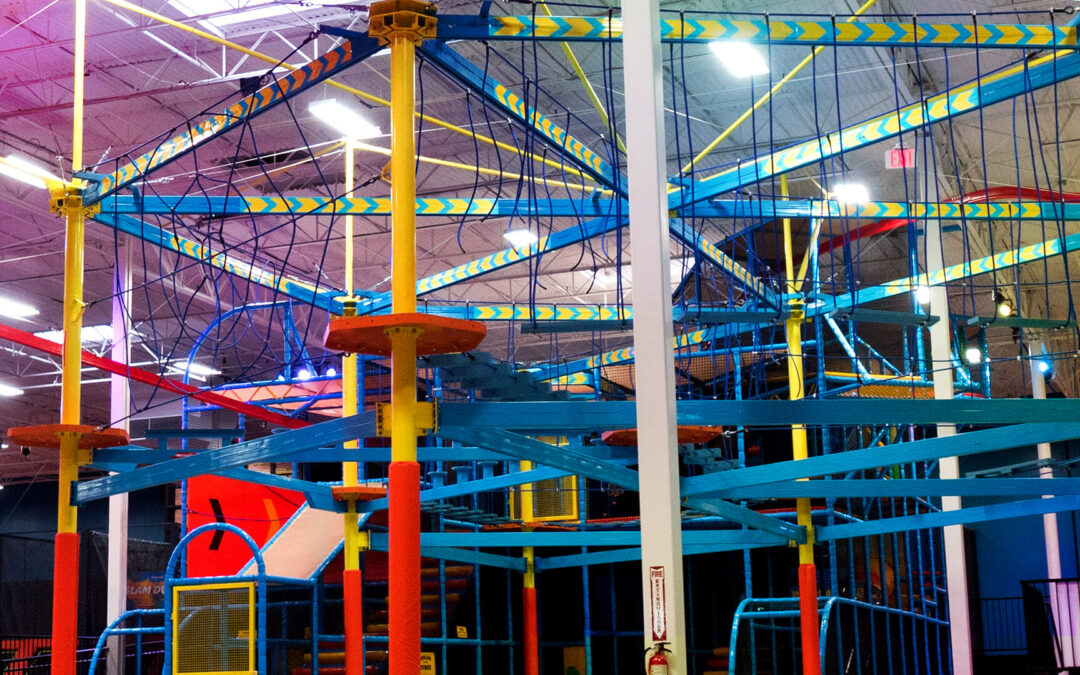 Adventure Hub climbing attraction at Urban Air Adventure Park Waco.