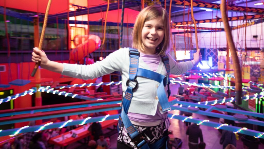 Ropes-style course attraction at Urban Air Adventure Park Trussville.