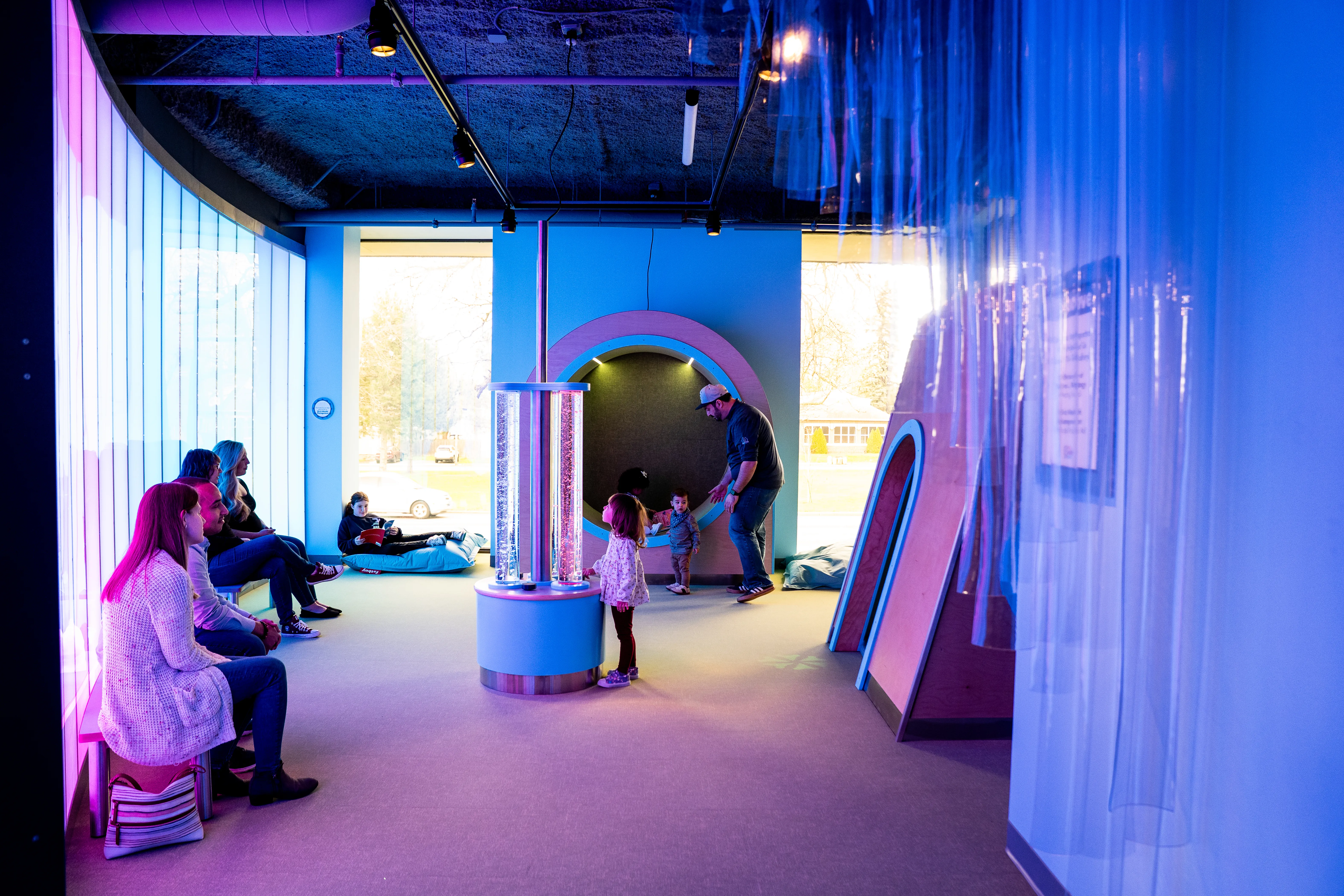 The Cove sensory room at Utica Children's Museum.