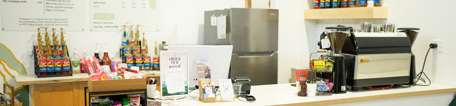 Espresso and snack counter at Valley Play Museum.