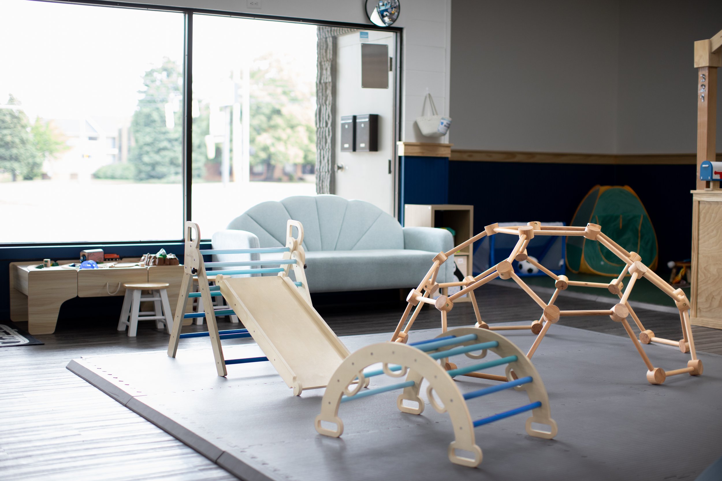 Soft climbers and open play space at Waddles Indoor Playground