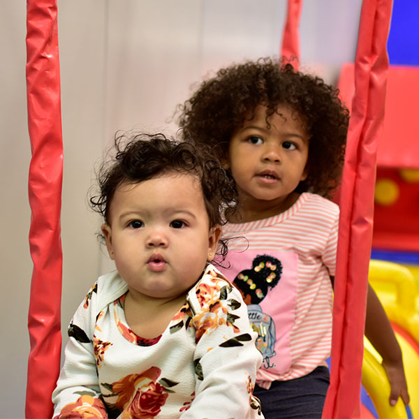 Toddler-friendly indoor play area at We Play Spokane.