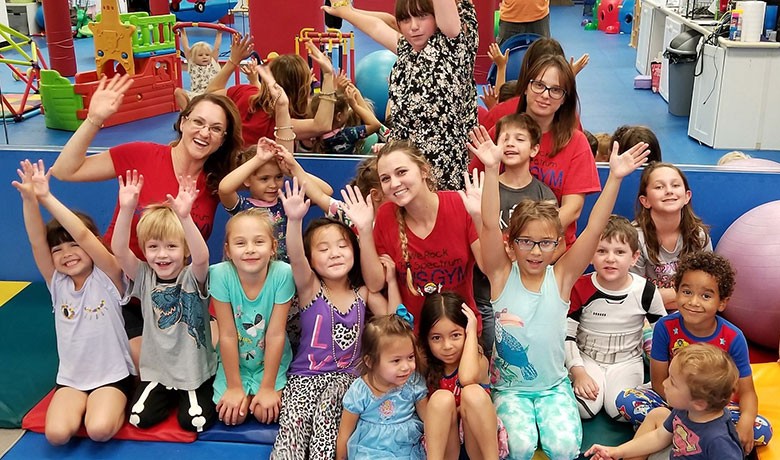 Children playing in the We Rock the Spectrum Clarksville gym