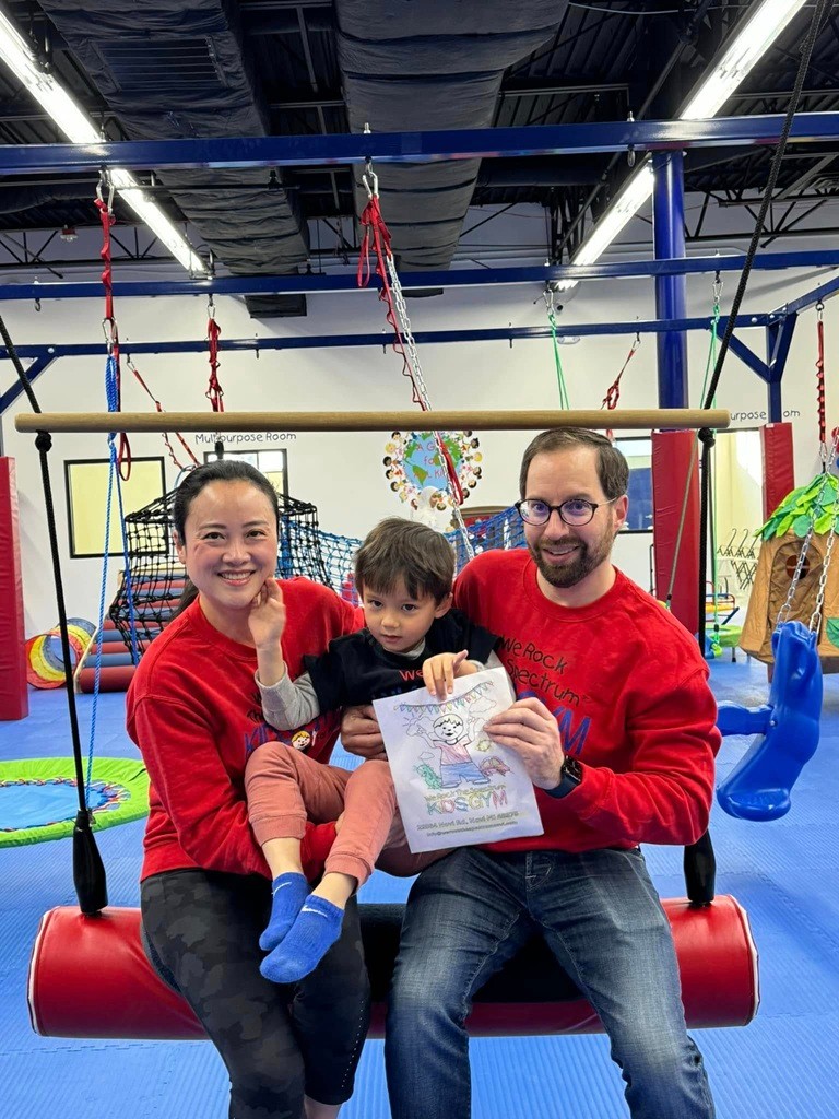 Family enjoying the inclusive sensory gym at We Rock the Spectrum Novi.